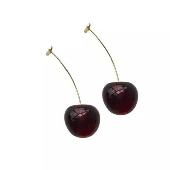 NEW!!!2 pair Cherry Earrings-ONE OF EACH COLOR - Picture 2 of 3